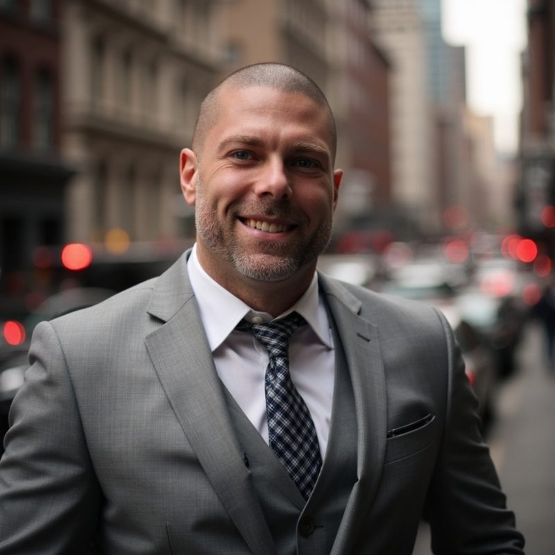 Preston Rideout on a city street